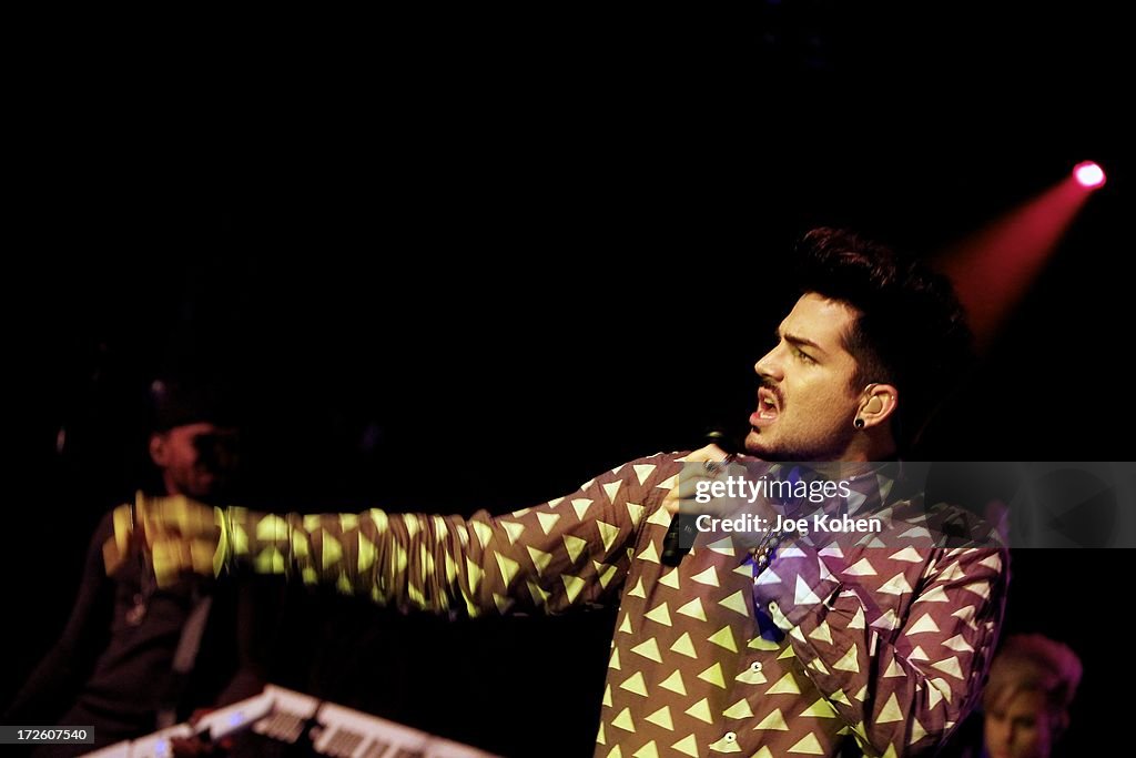 Adam Lambert Performance And Check Donation Presentation To The Trevor Project For "Live Proud" Campaign