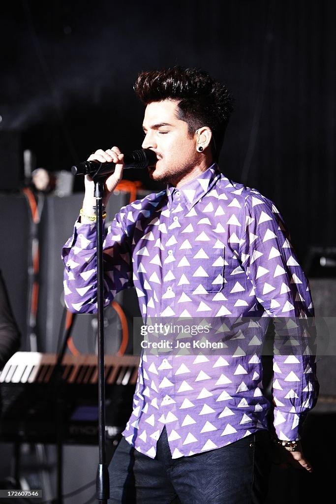 Adam Lambert Performance And Check Donation Presentation To The Trevor Project For "Live Proud" Campaign