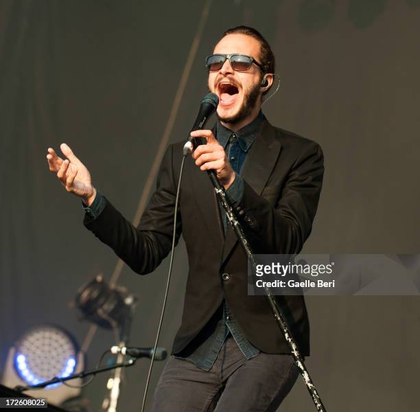 Tom Smith of Editors performs on stage on Day 1 of Open'er Festival 2013 on July 3, 2013 in Gdynia, Poland.