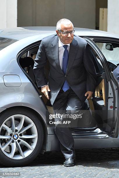 Libyan Prime Minister Ali Zeidan arrives for a meeting with Italian Prime Minister Enrico Letta on July 4, 2013 at Palazzo Chigi in Rome. AFP PHOTO /...