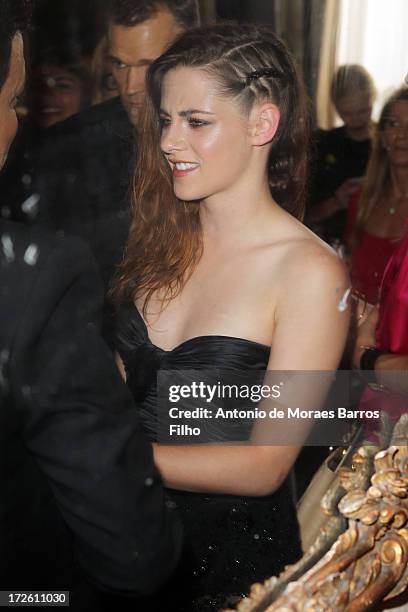 Kristen Stewart attends the Zuhair Murad show as part of Paris Fashion Week Haute-Couture Fall/Winter 2013-2014 at Hotel de Montmorency on July 4,...