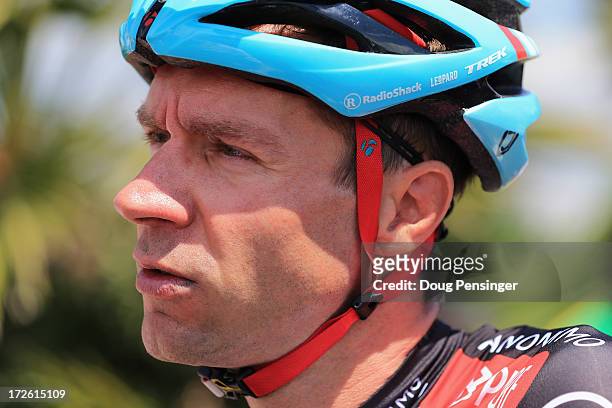 Jens Voigt of Germany riding for Radioshack Leopard prepares to start stage five of the 2013 Tour de France, a 228.5KM road stage from Cagnes-sur-mer...