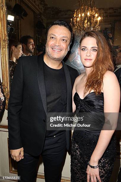 Zuhair Murad and Kristen Stewart attend the Zuhair Murad show as part of Paris Fashion Week Haute-Couture Fall/Winter 2013-2014 at Hotel de...