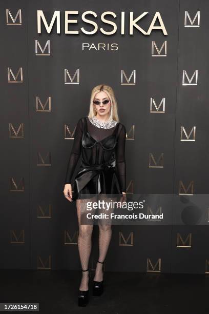 Ava Max attends the 2023 Messika High Jewelry Show as part of the Paris Fashion Week on September 28, 2023 in Paris, France.
