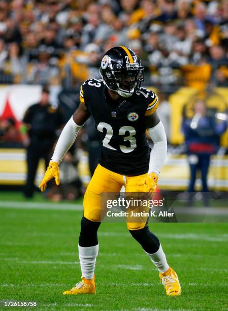 Damontae Kazee of the Pittsburgh Steelers in action against the Cleveland Browns on September 18, 2023 at Acrisure Stadium in Pittsburgh,...