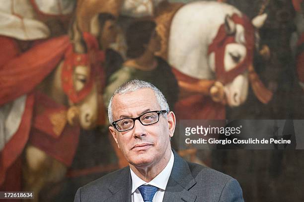 Libyan Prime Minister Ali Zeidan attends a press conference after a meeting with Italian Prime Minister Enrico Letta , at Palazzo Chigi on July 4,...