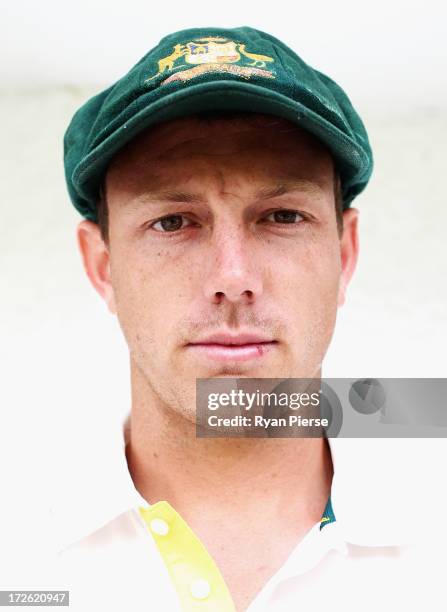 James Pattinson of Australia poses during a portrait session at New Road on July 4, 2013 in Worcester, England.