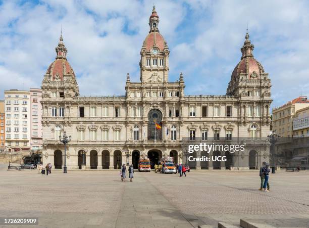 City hall in Praza de Maria Pita. La Coruna, La Coruna Province, Galicia, Spain.