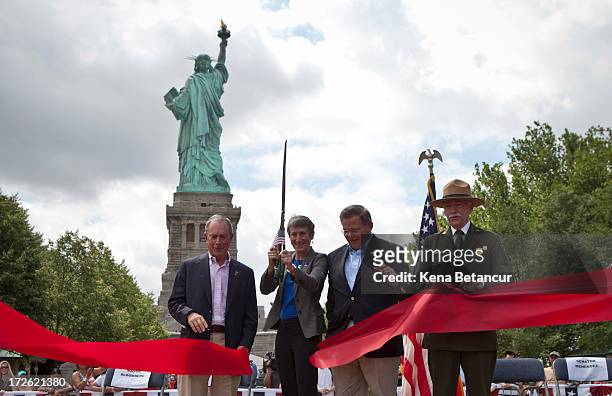 New York City Mayor Michael Bloomberg, Secretary of the Interior Sally Jewell, U.S. Sen. Robert Menendez and Jonathan B. Jarvis, Director of the...