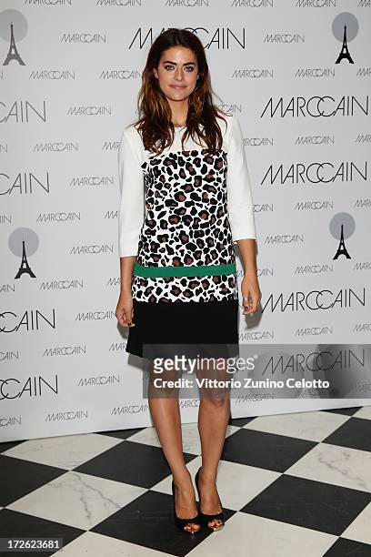 Alyson Le Borges attends the Marc Cain Photocall during the Mercedes-Benz Fashion Week Spring/Summer 2014 at the Hotel Adlon on July 4, 2013 in...