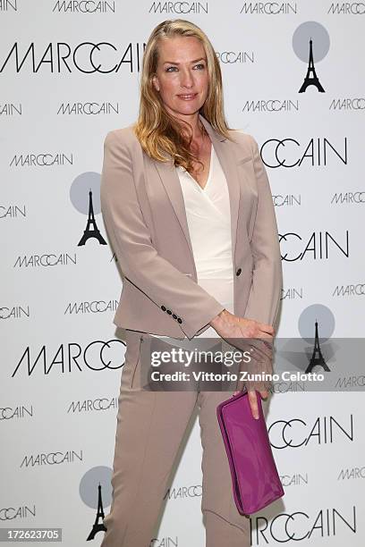 Tatjana Patitz attends the Marc Cain Photocall during the Mercedes-Benz Fashion Week Spring/Summer 2014 at the Hotel Adlon on July 4, 2013 in Berlin,...