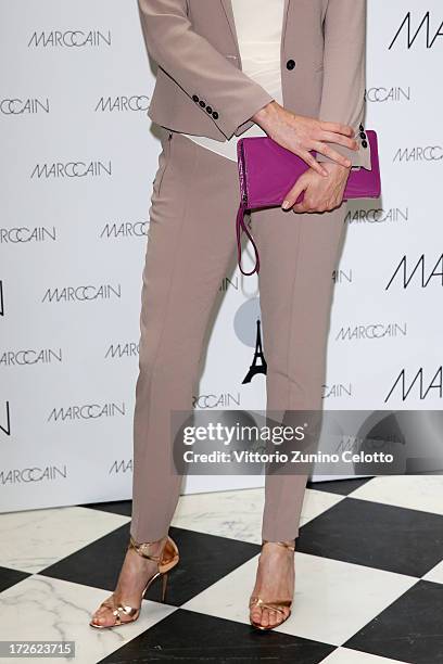 Tatjana Patitz attends the Marc Cain Photocall during the Mercedes-Benz Fashion Week Spring/Summer 2014 at the Hotel Adlon on July 4, 2013 in Berlin,...