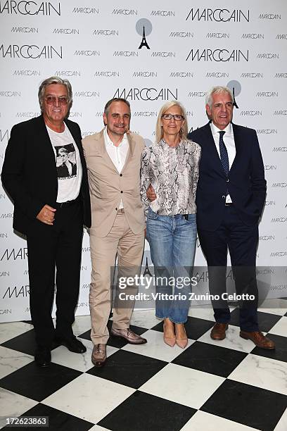 Helmut Schlotterer, Matthias Behr, Karin Veit and Norbert Lock attend the Marc Cain Photocall during the Mercedes-Benz Fashion Week Spring/Summer...