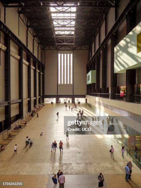 Interior of the Turbine Hall at Tate Modern, London, UK.