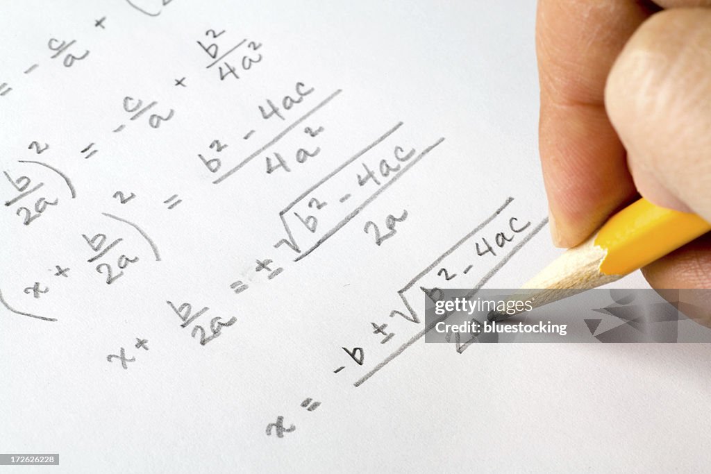 Hand writing algebra equations