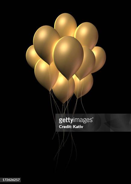 ballons d'or - ballon de baudruche doré photos et images de collection