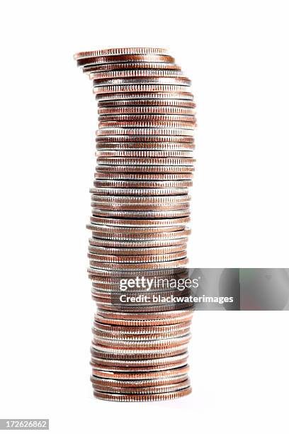 4 pile - pièce de vingt cinq cents photos et images de collection
