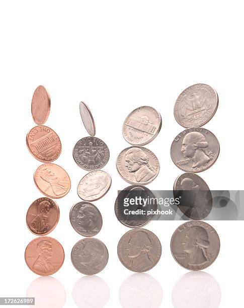 financial balancing act - quarter stock pictures, royalty-free photos & images