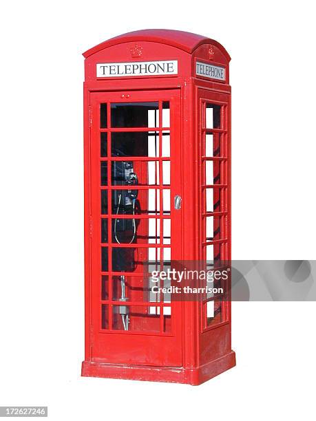 london telephone booth cutout - london england stockfoto's en -beelden