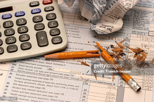 tax frustration 2 - broken calculator stock pictures, royalty-free photos & images