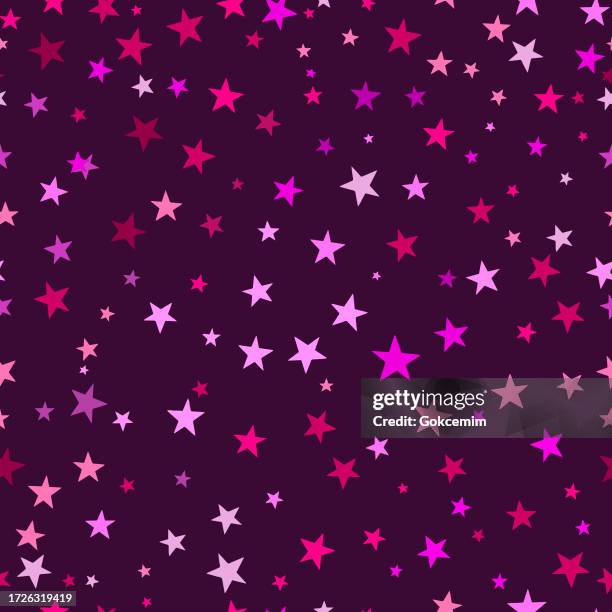 bildbanksillustrationer, clip art samt tecknat material och ikoner med seamless pattern with pink stars and purple background. - princess background