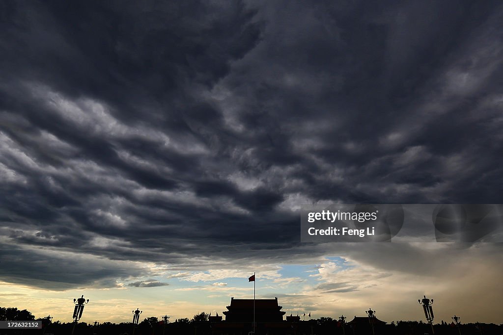 Scene Of Tiananmen Square After Heavy Pollution