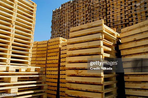 wooden pallets - pallet stock pictures, royalty-free photos & images