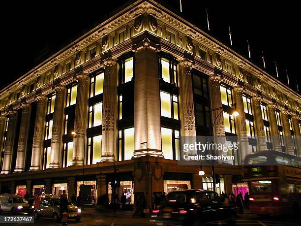 london at night (oxford street) - oxford stock pictures, royalty-free photos & images