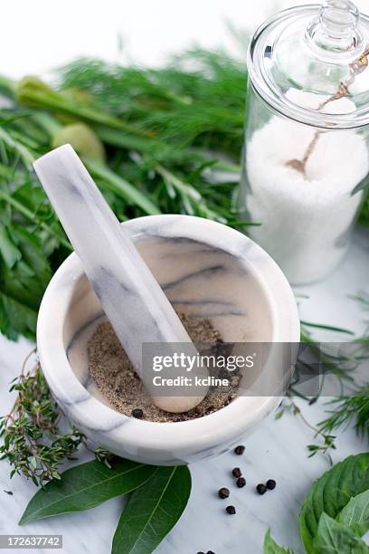 herbs - mortel bildbanksfoton och bilder