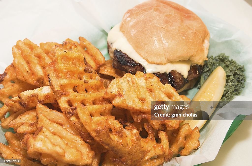 Burger and fries