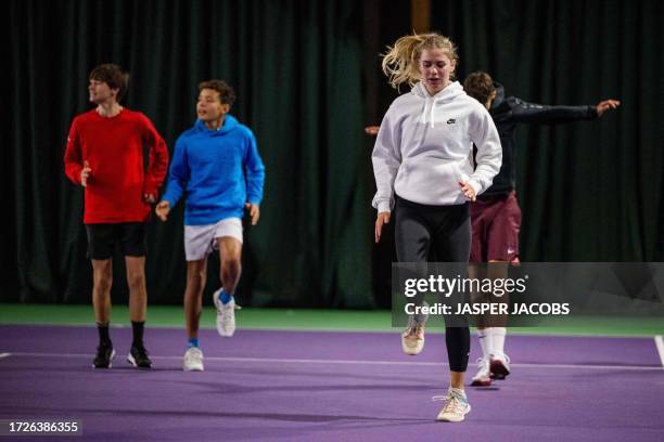 Illustration picture shows a 'NextGen' event organised prior to the European Open Tennis ATP tournament, in Antwerp, Sunday 15 October 2023. BELGA...