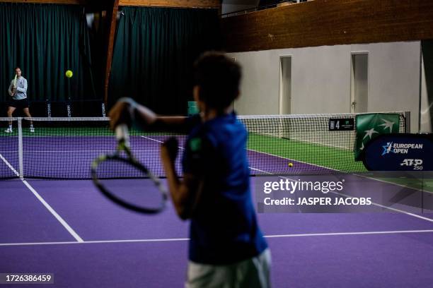 Illustration picture shows a 'NextGen' event organised prior to the European Open Tennis ATP tournament, in Antwerp, Sunday 15 October 2023. BELGA...