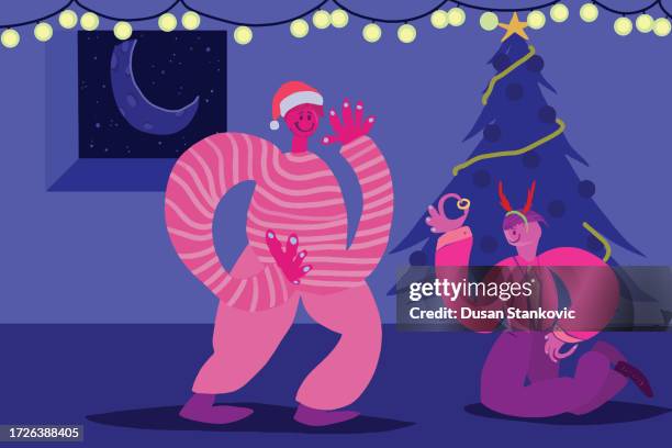 new year celebration 2024 - gay christmas stock illustrations