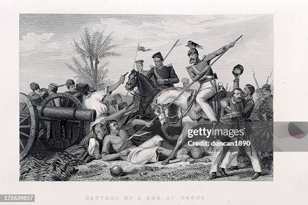 battle at banda - banda aceh stock illustrations