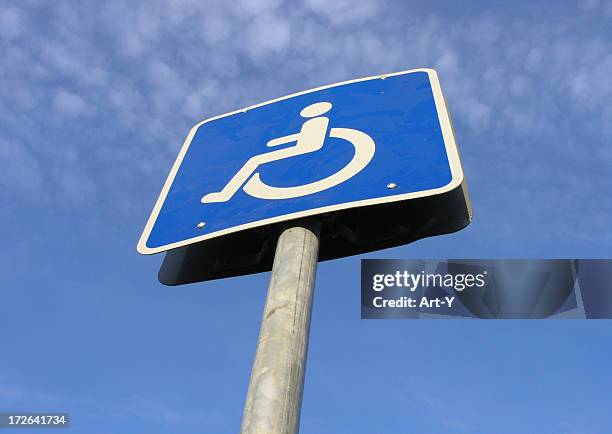 Handicapped Sign Post Blue Handicap Sign Photos and Premium High Res Pictures - Getty Images