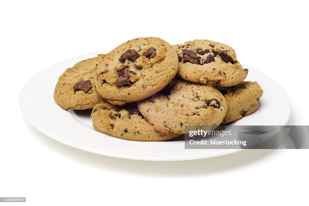 Plate of Chocolate Chip Cookies