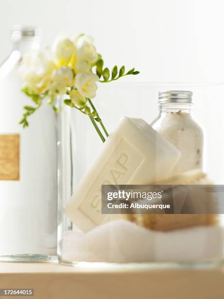 spa-various elements - epsom salt stock pictures, royalty-free photos & images