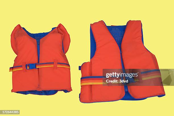 isolated lifejackets with path - life jacket isolated stock pictures, royalty-free photos & images