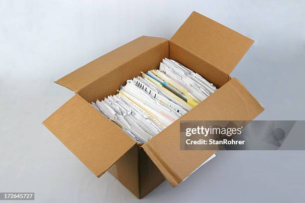 file folders in a box document filing - cardboard tray stock pictures, royalty-free photos & images