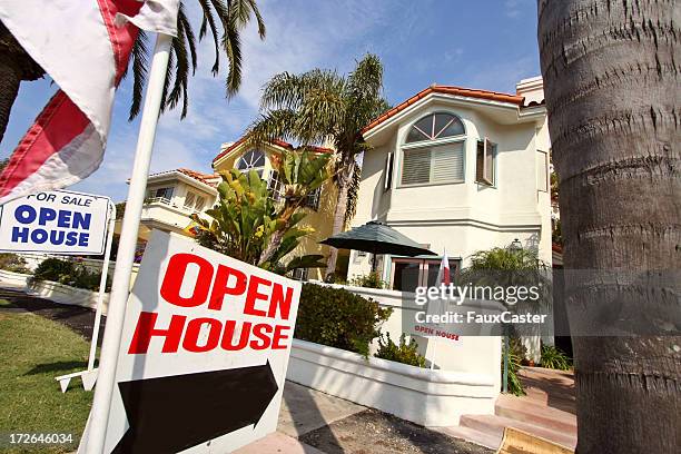 open house - estate agent sign stock pictures, royalty-free photos & images