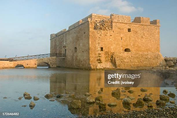 paphos harbour castle - paphos castle stock pictures, royalty-free photos & images