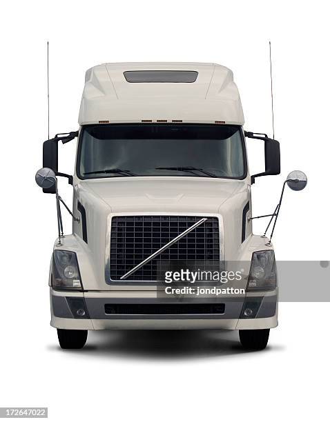 white semi truck  2 - front view stock pictures, royalty-free photos & images