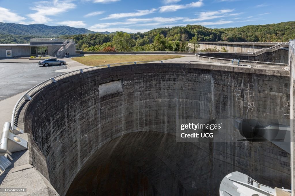 Fontana Dam on the Little Tennessee River produces hydroelectric power for the Tennessee Valley Authority
