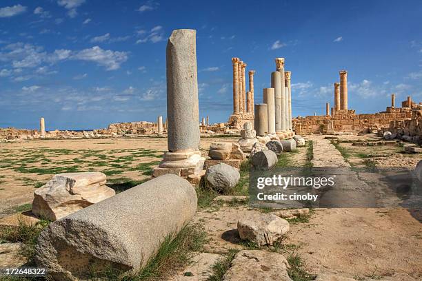 sabratha - libya - ruins of leptis magna stock pictures, royalty-free photos & images