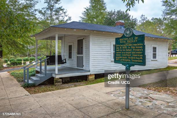 Home where Elvis Presley was born at the Elvis Presley Birthplace and Museum in Tupelo, Mississippi.