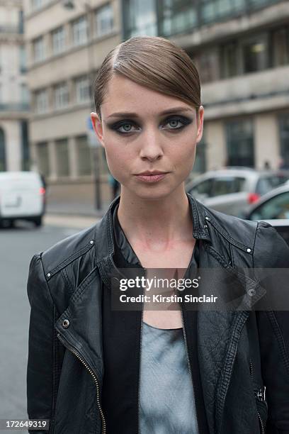 Model Tessa Bennenbroek wears a Zara jacket on day 3 of Paris Collections: Womens Haute Couture on July 03, 2013 in Paris, France.