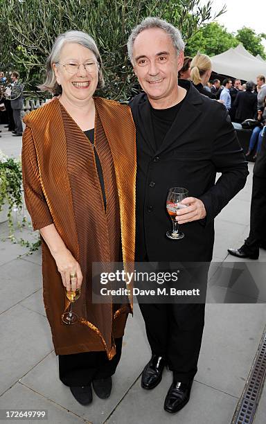 Director of Somerset House Trust Gwyn Miles and Ferran Adria attend the private view of 'elBulli: Ferran Adria and The Art of Food' at Somerset House...
