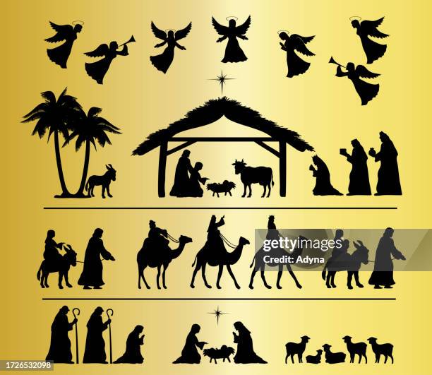 nativity silhouette - annunciation 幅插畫檔、美工圖案、卡通及圖標