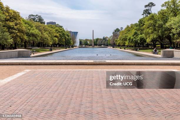 Mary Gibbs and Jesse H. Jones Reflection Pool at Hermann Park in downtown Houston, Texas.