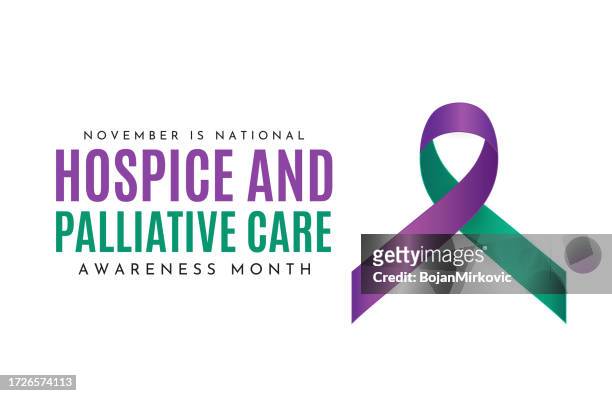national hospice and palliative care month card, november. vector - hospice stock illustrations